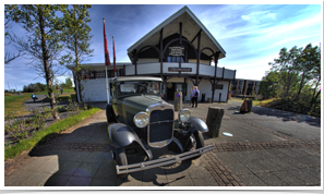 Model T out front of the restaurant.